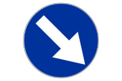 nakaz jazdy z prawej strony znaku